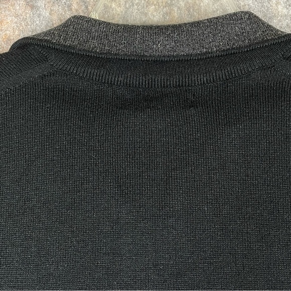Banana Republic Silk Cashmere Quarter Zip Elbow-Patch Collegiate Sweater Sz M - Picture 10 of 14